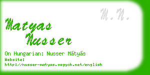 matyas nusser business card